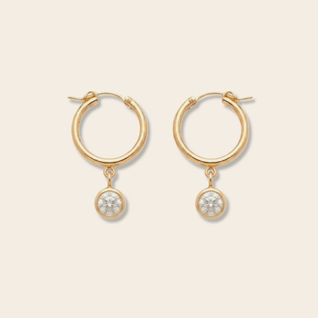 BEZEL DROP HOOPS