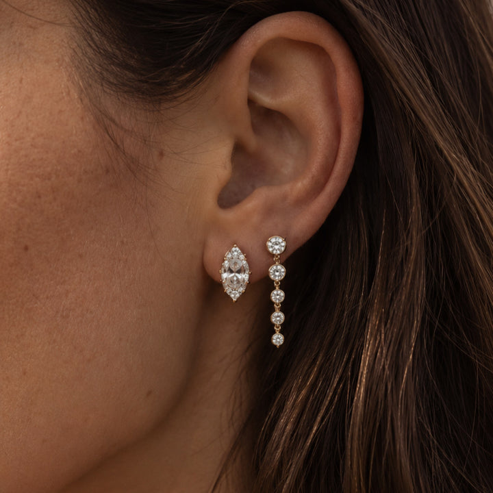 LINEA BEZEL DRIP EARRINGS