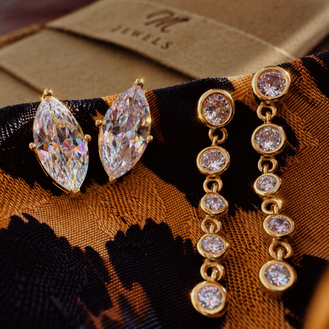 LINEA BEZEL DRIP EARRINGS