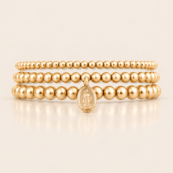 BLESSED MARY BRACELET TRIPLE STACK