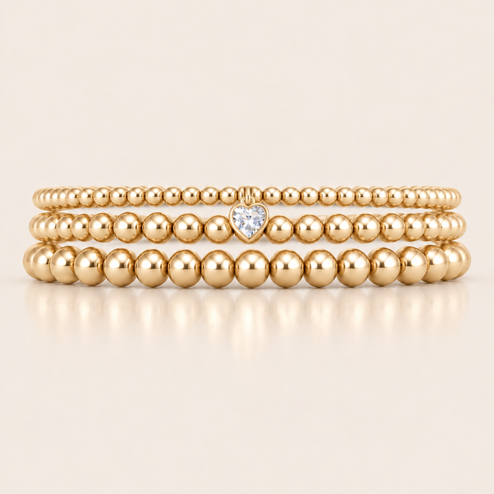 HEART BRACELET TRIPLE STACK