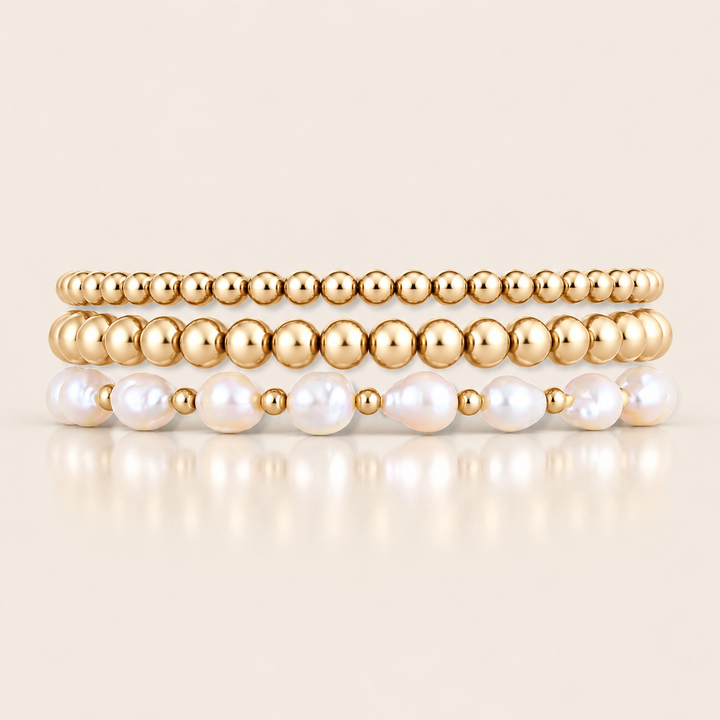 IVORY BRACELET TRIPLE STACK