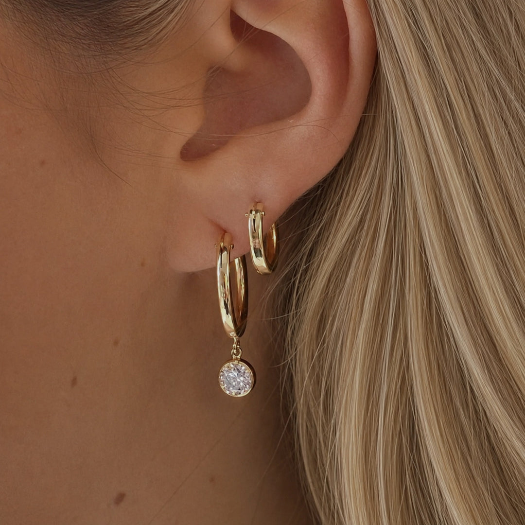 BEZEL DROP HOOPS