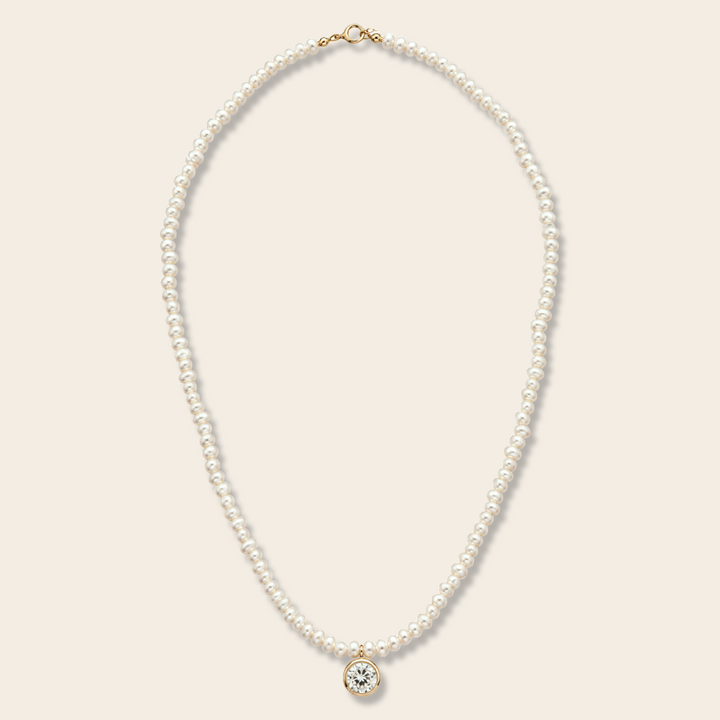 PEARL BEZEL NECKLACE