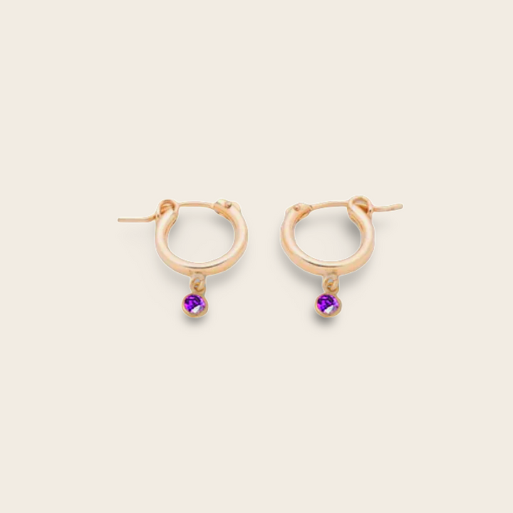 BIRTHSTONE MINI HOOPS