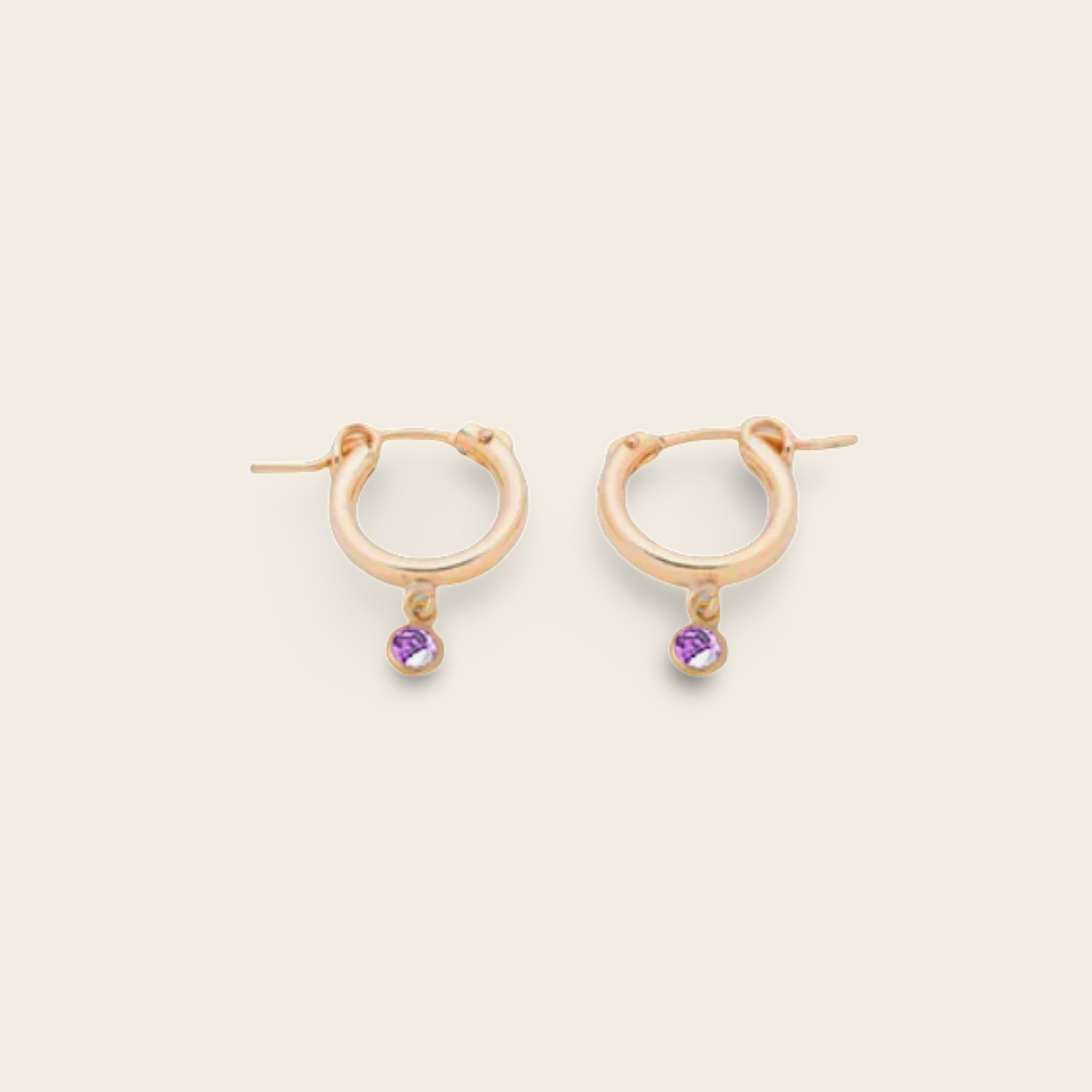 BIRTHSTONE MINI HOOPS
