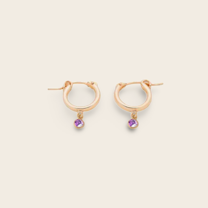 BIRTHSTONE MINI HOOPS