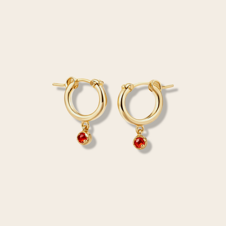 BIRTHSTONE MINI HOOPS