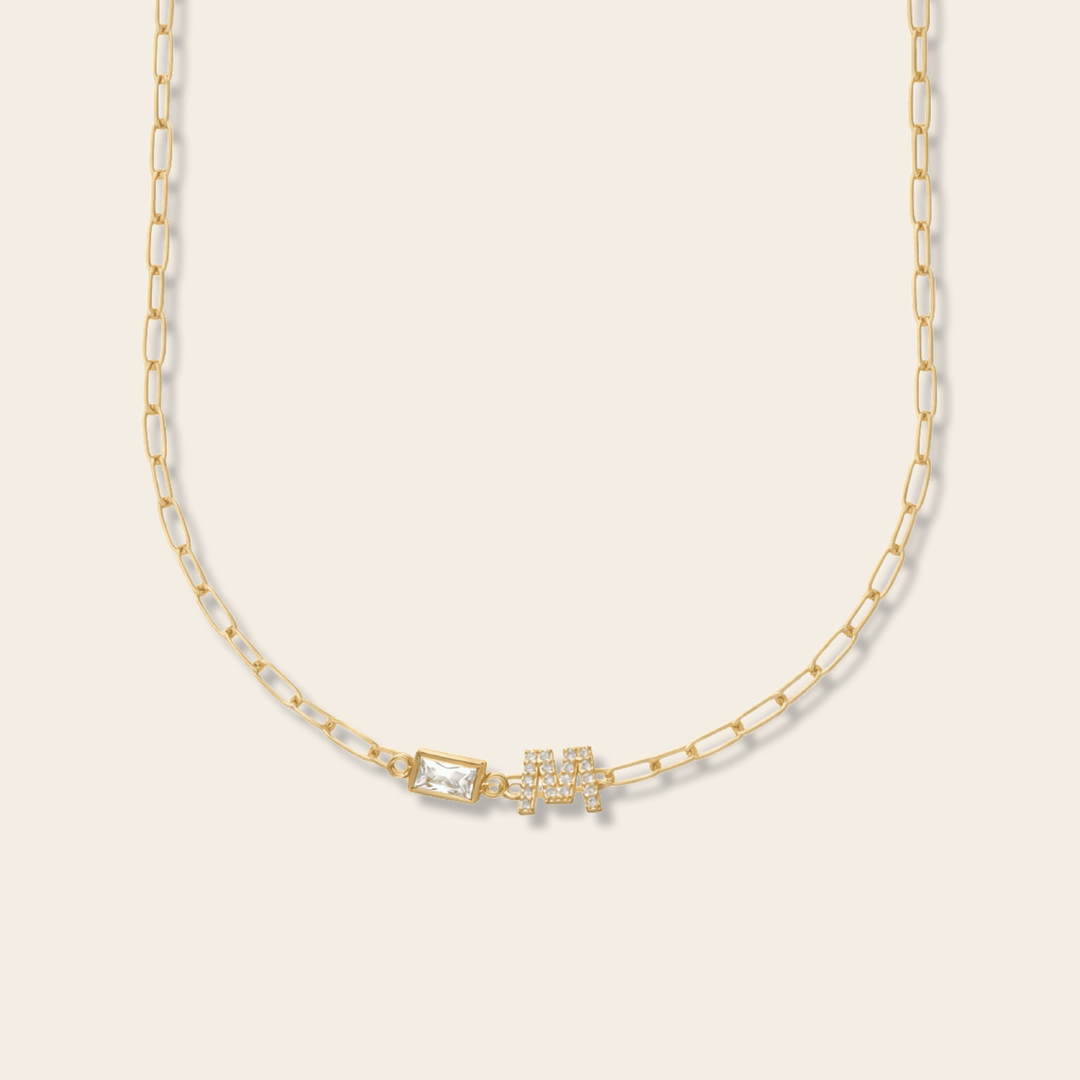 PAVÉ INITIAL NECKLACE