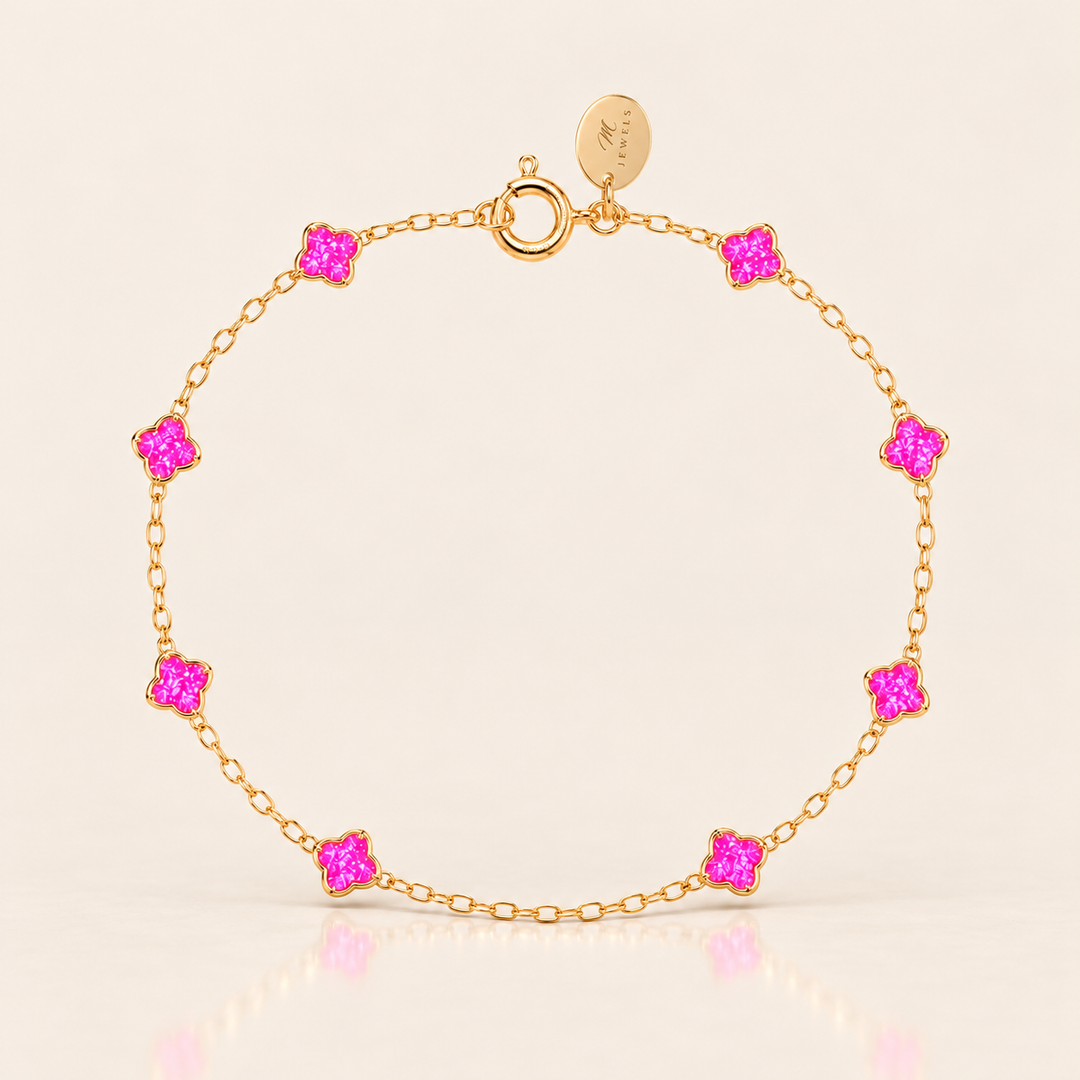 SWEET CLOVER ANKLET – Hot Pink