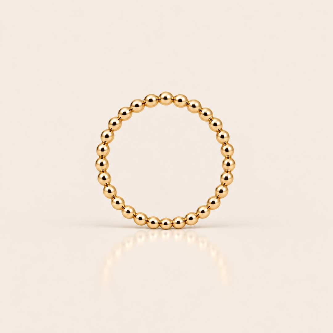 Ball Ring – zlatá, korálky 2,5 mm – MJewels