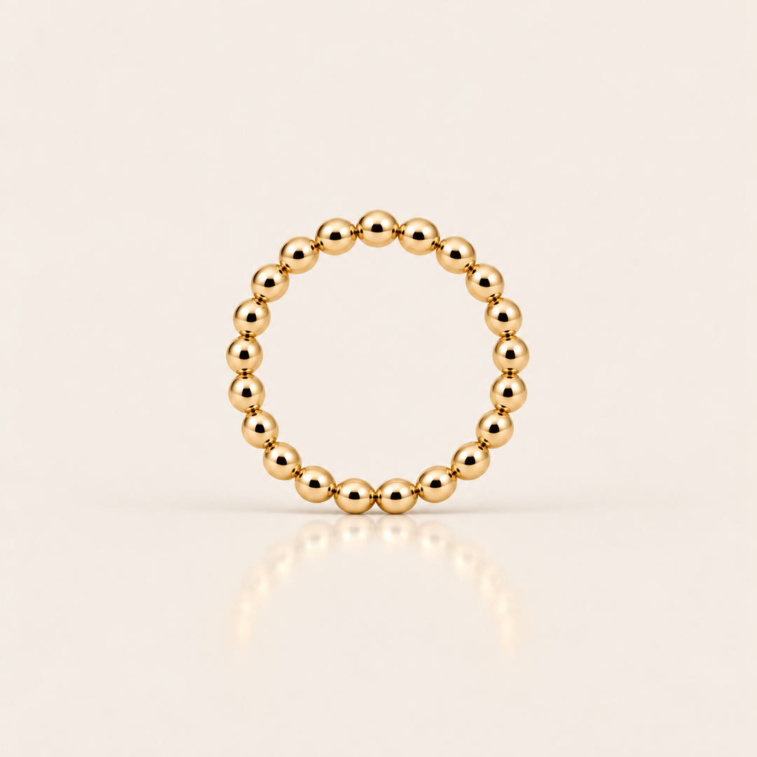 Ball Ring – zlatá, korálky 3 mm – MJewels
