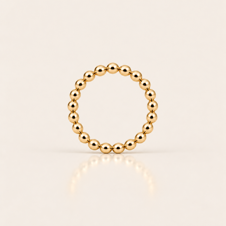 Ball Ring – zlatá, korálky 3 mm – MJewels