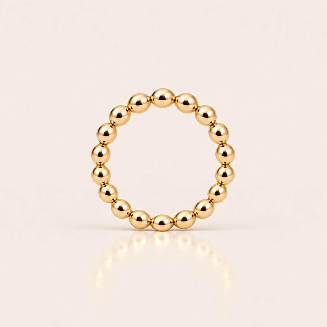 Ball Ring – zlatá, korálky 4 mm – MJewels