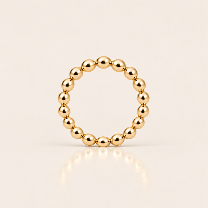 Ball Ring – zlatá, korálky 4 mm – MJewels