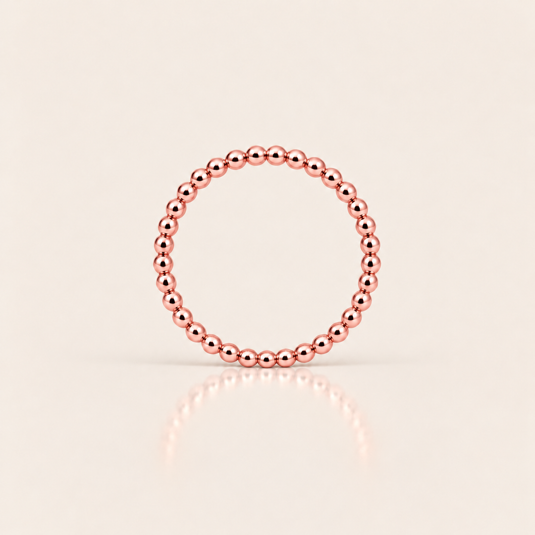 Ball Ring – rose gold, korálky 2 mm – MJewels