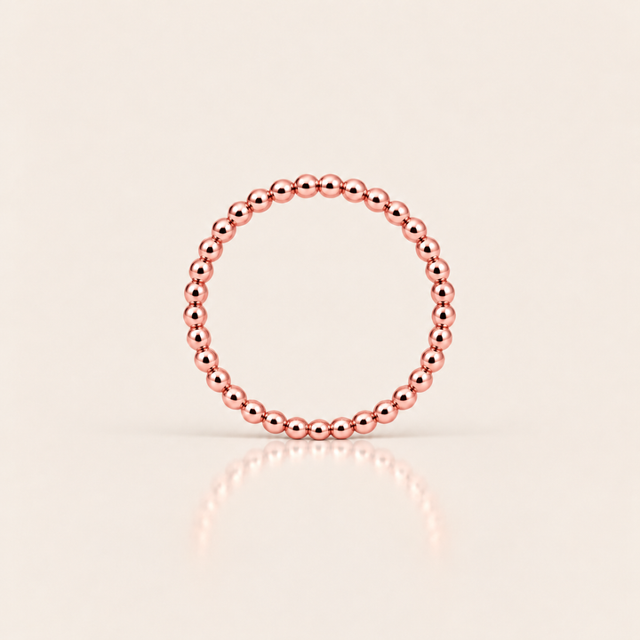 Ball Ring – rose gold, korálky 2 mm – MJewels