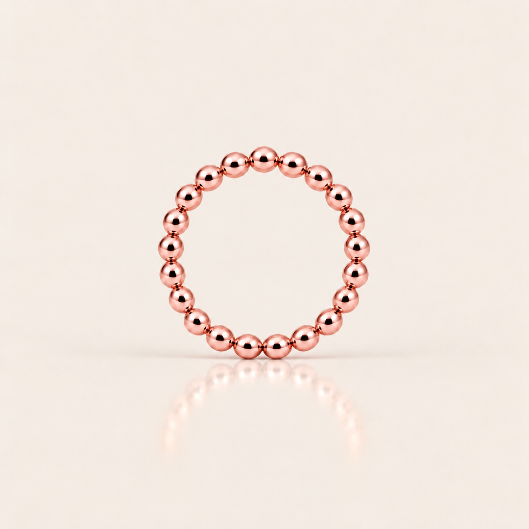 Ball Ring – rose gold, korálky 3 mm – MJewels