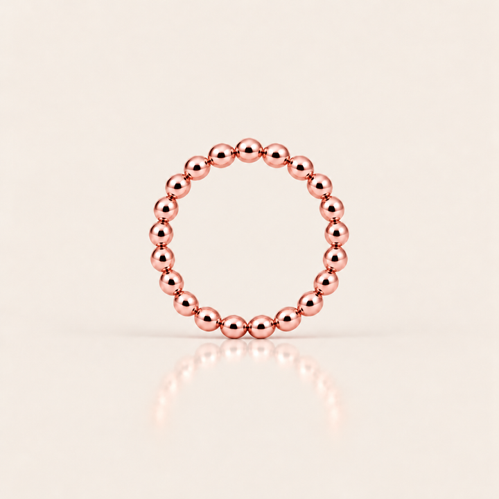 Ball Ring – rose gold, korálky 3 mm – MJewels