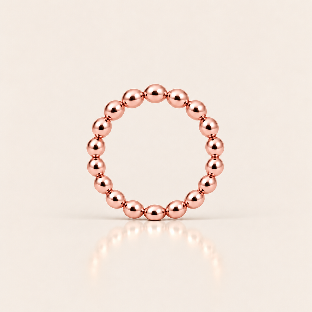 Ball Ring – rose gold, korálky 4 mm – MJewels