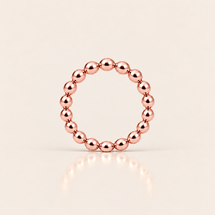 Ball Ring – rose gold, korálky 4 mm – MJewels