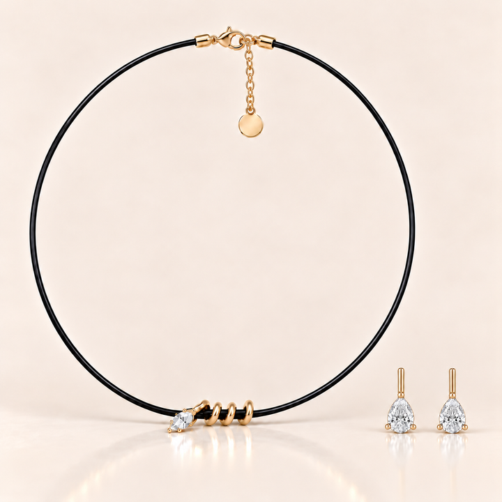 Boa & Pear Set Crystal – náhrdelník Boa a pár náušnic Linea Pear Studs