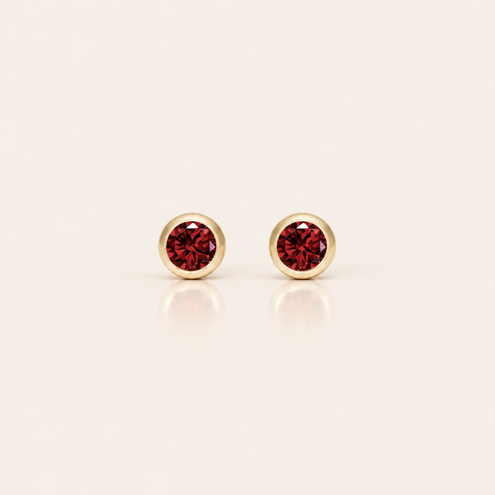 PAVÉ STUDS – Garnet