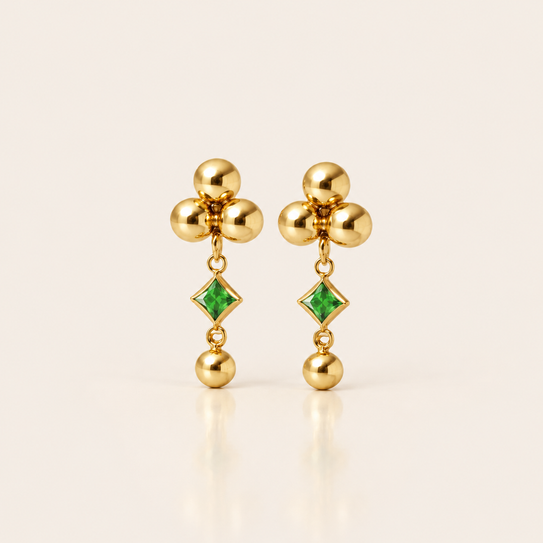 GOLDE MUSE EARRINGS – Zelená