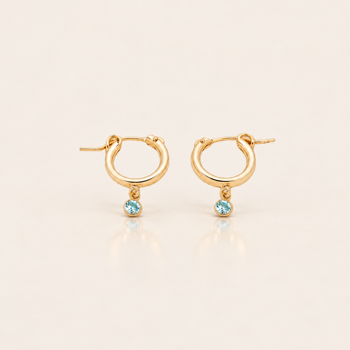 BIRTHSTONE MINI HOOPS – Březen