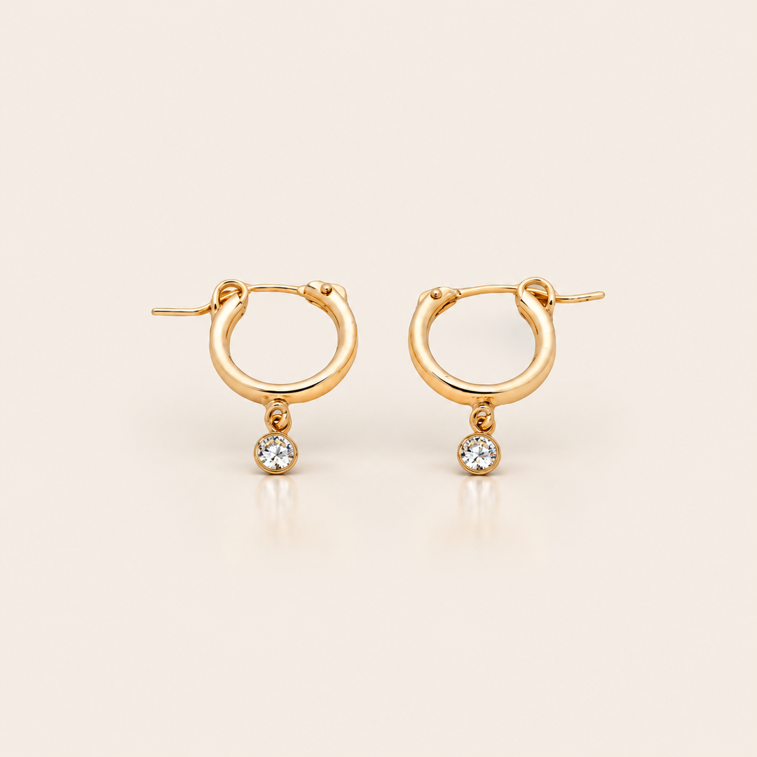 BIRTHSTONE MINI HOOPS – Duben