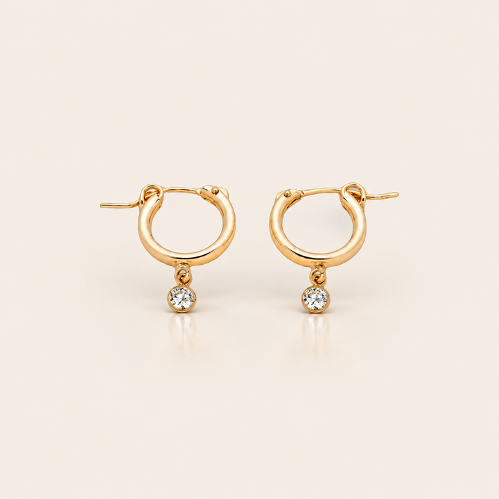 BIRTHSTONE MINI HOOPS – Duben
