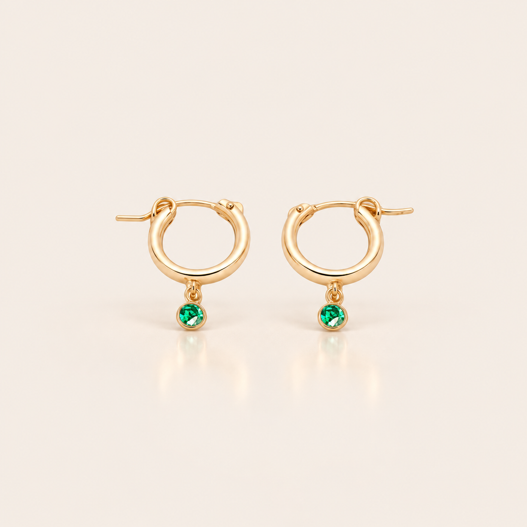 BIRTHSTONE MINI HOOPS – Květen