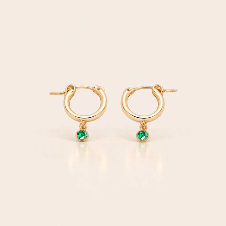 BIRTHSTONE MINI HOOPS – Květen