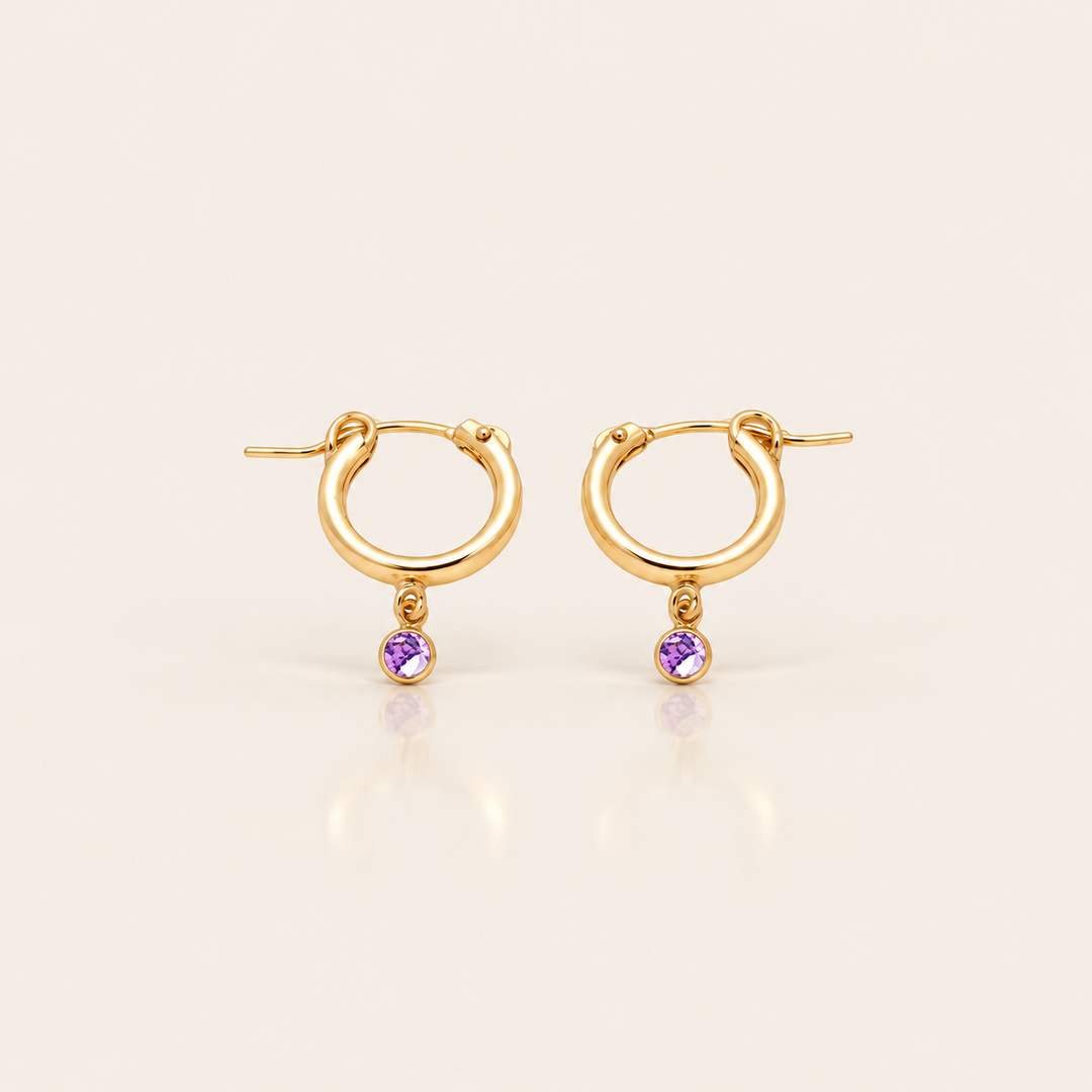 BIRTHSTONE MINI HOOPS – Červen