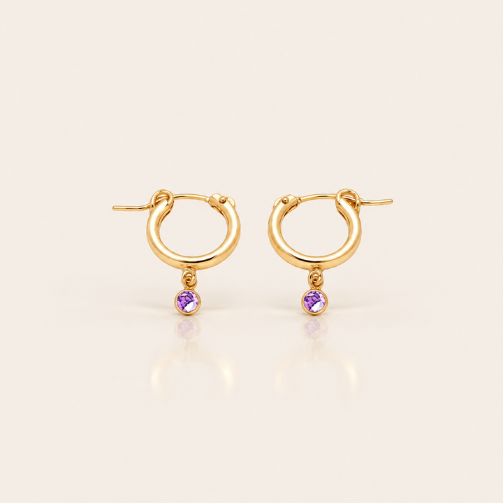 BIRTHSTONE MINI HOOPS – Červen