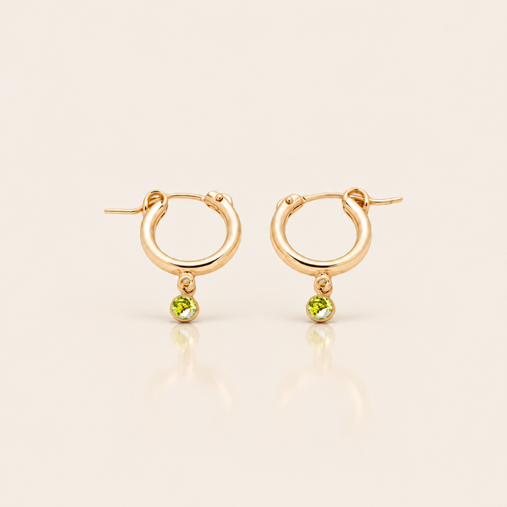 BIRTHSTONE MINI HOOPS – Srpen