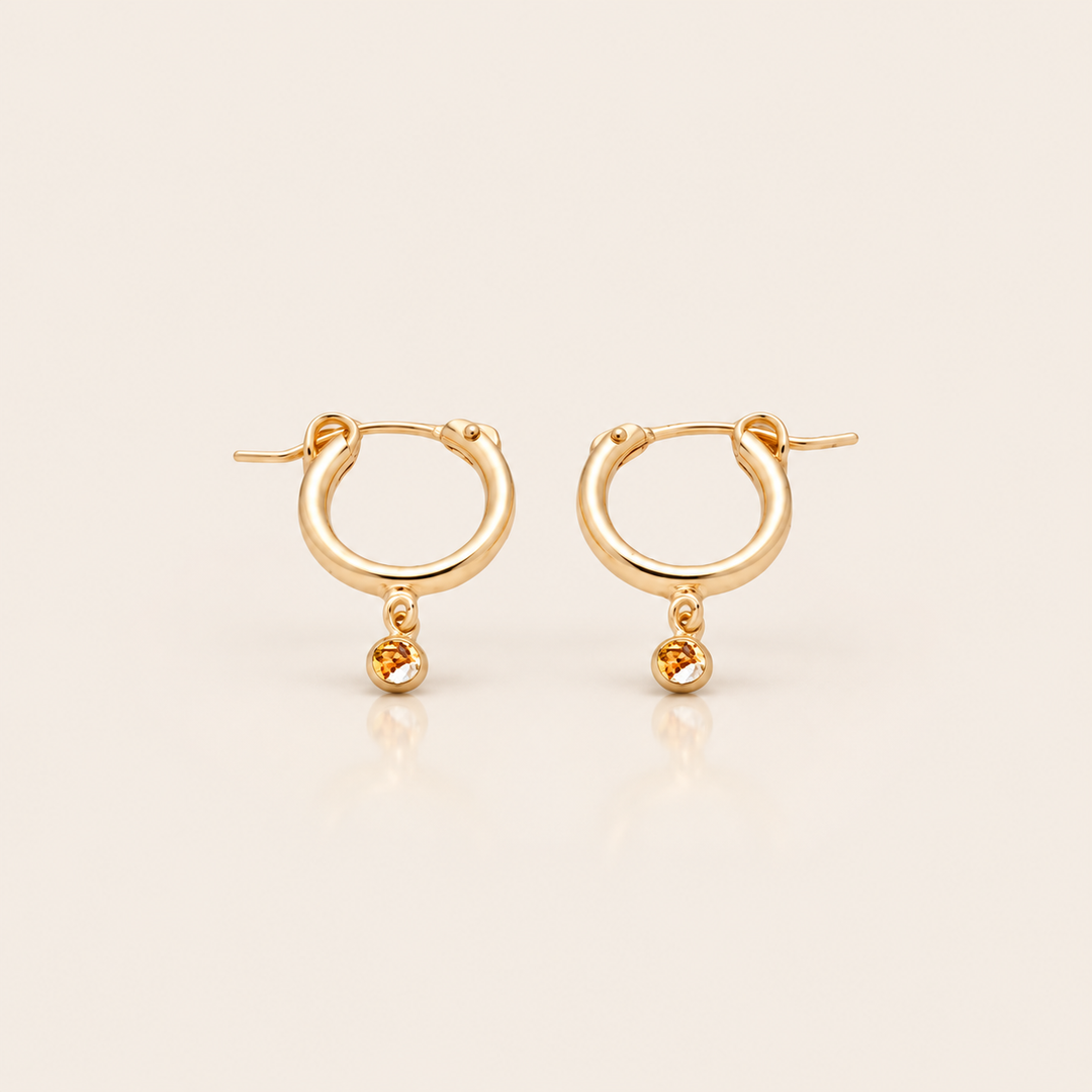 BIRTHSTONE MINI HOOPS – Listopad