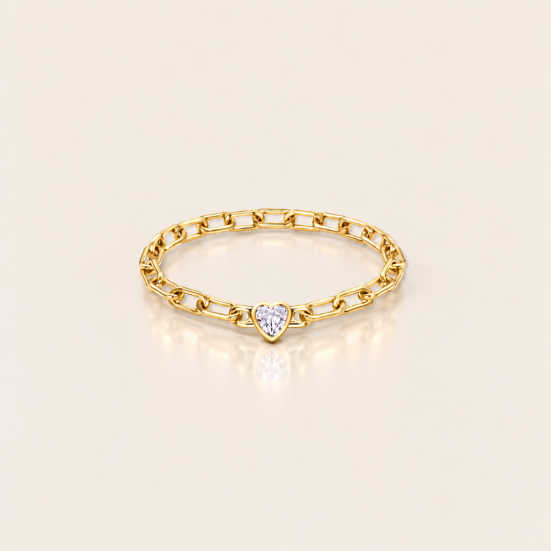 Heart Link Ring – Crystal – produktová fotografie MJewels