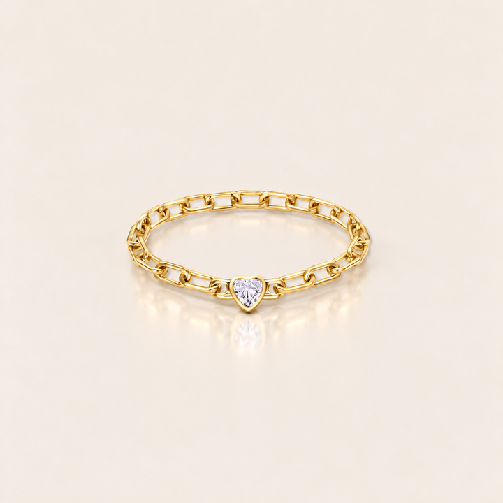 Heart Link Ring – Crystal – produktová fotografie MJewels