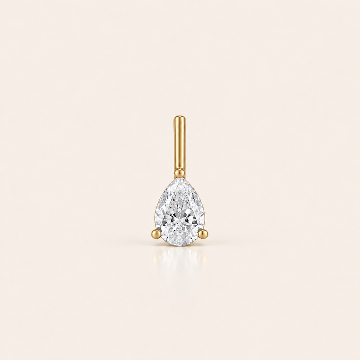 Linea Pear Stud – Crystal / Single