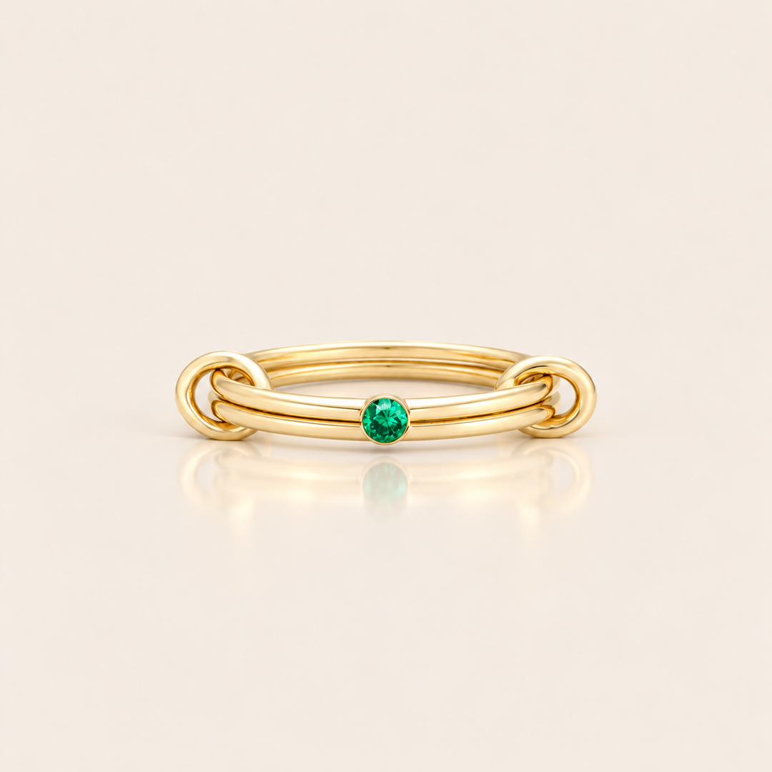 Linked Ring – Zelená – produktová fotografie MJewels