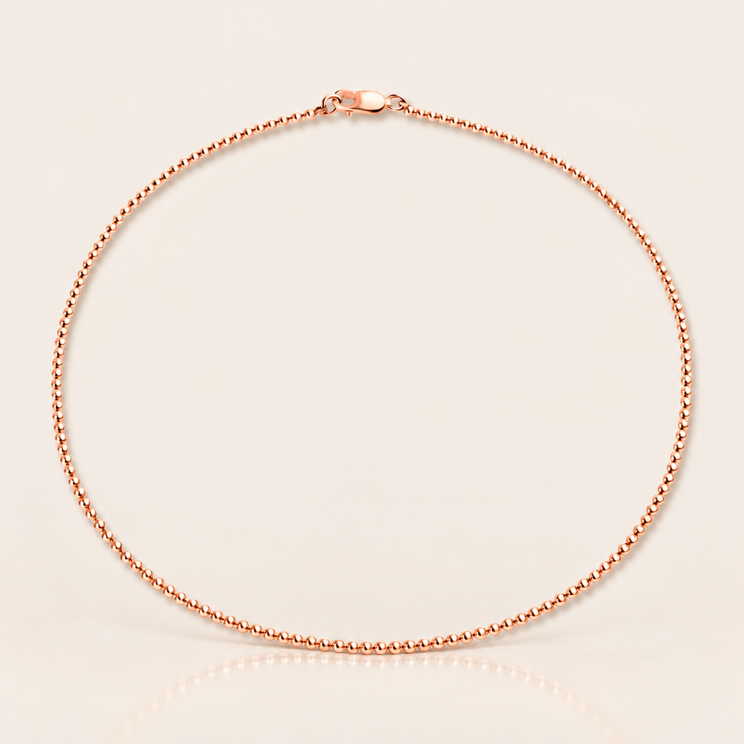 BALL NECKLACE – Rose Gold / 2 mm