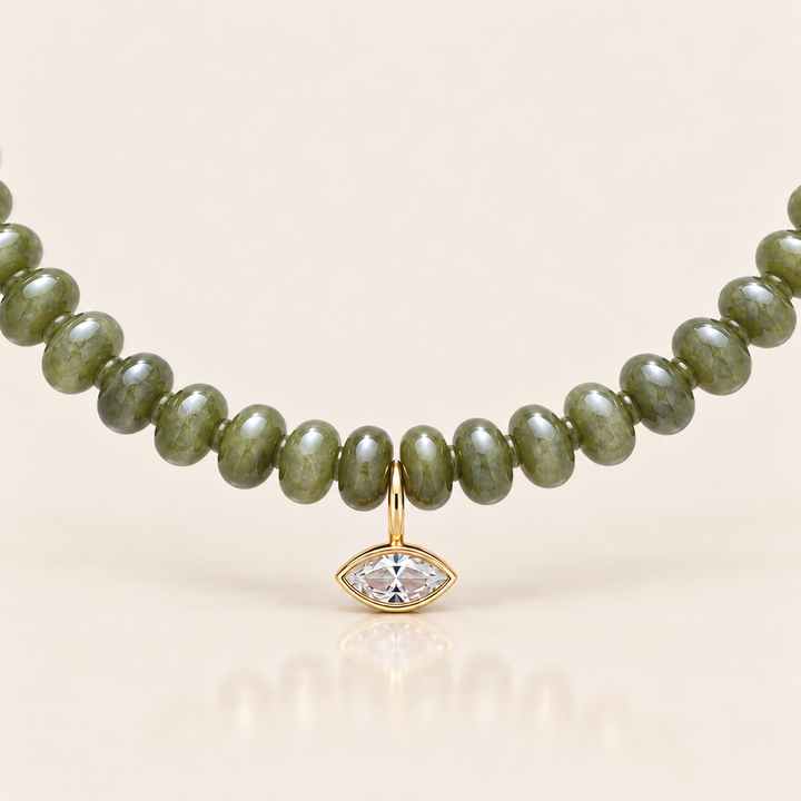 ALMA BEADS NECKLACE – Olive