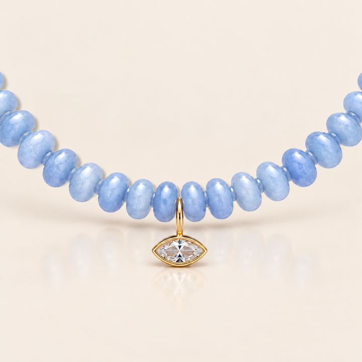 ALMA BEADS NECKLACE – Powder Blue