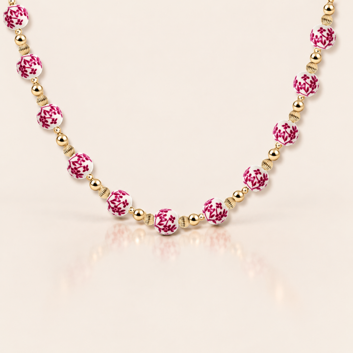 PORCELAIN BLOOM NECKLACE –  / Červená