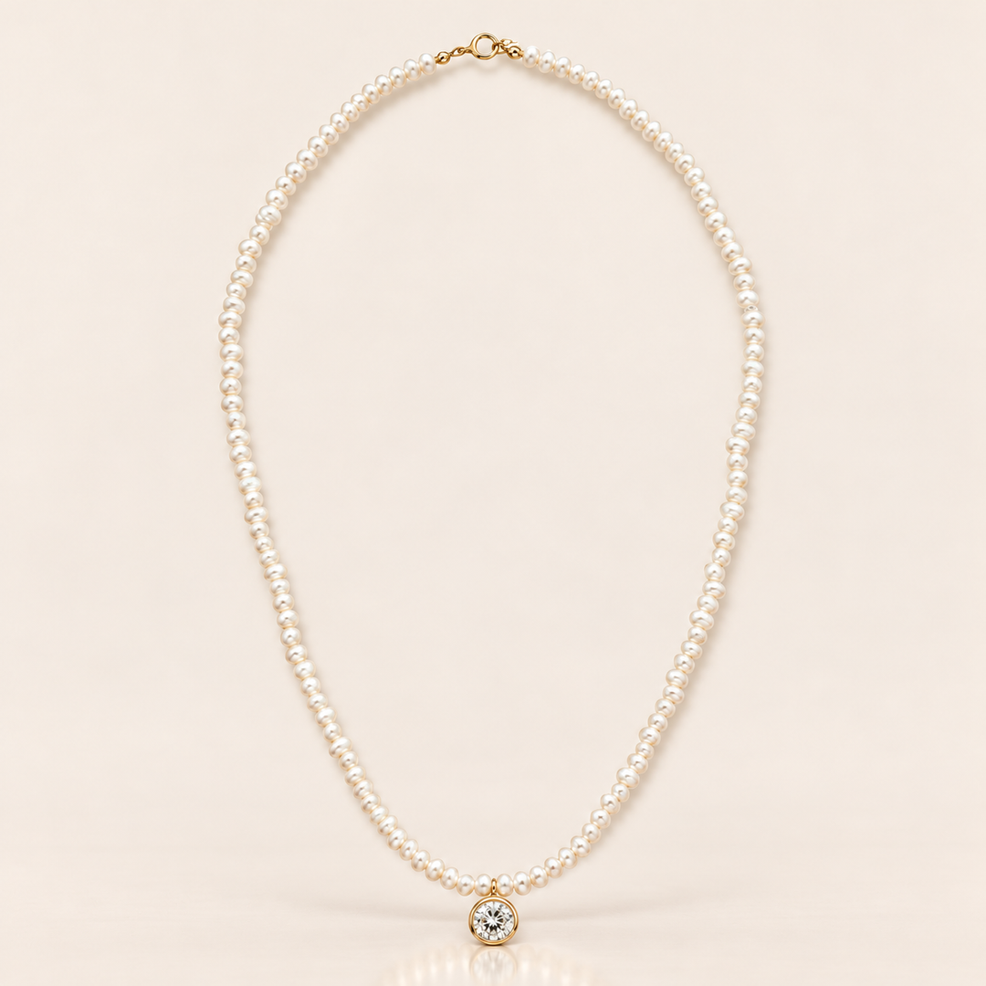 PEARL BEZEL NECKLACE – hlavní produktovka