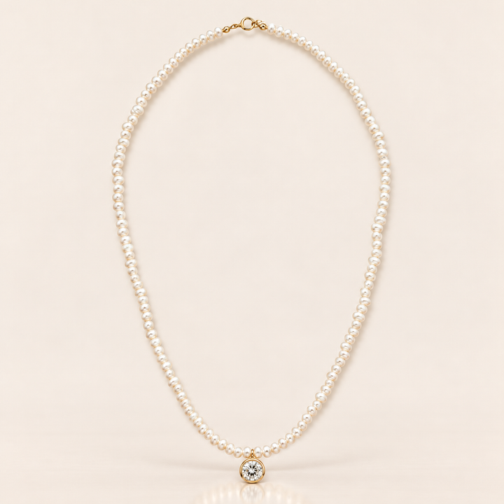 PEARL BEZEL NECKLACE – hlavní produktovka