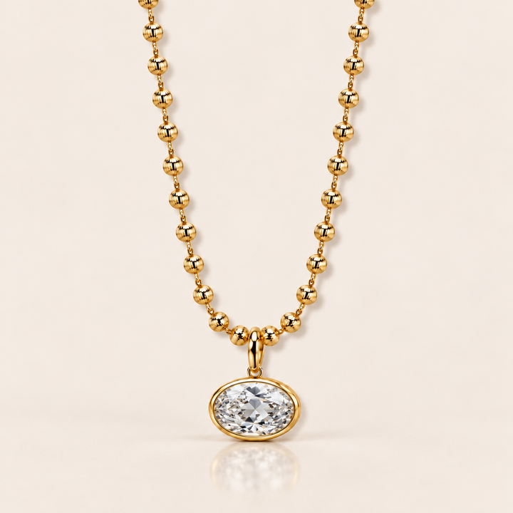 BEZEL GLOW NECKLACE – Oval