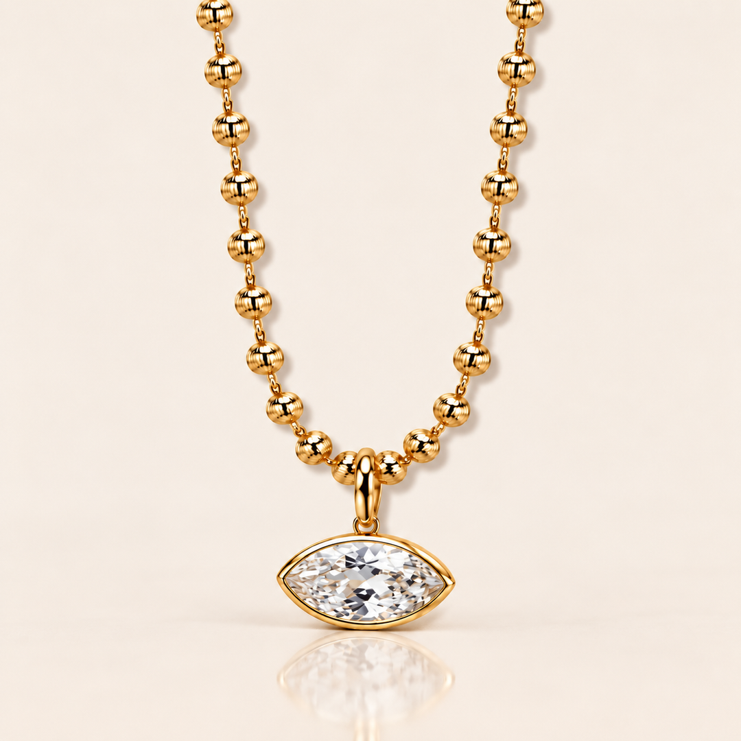 BEZEL GLOW NECKLACE – Marquise