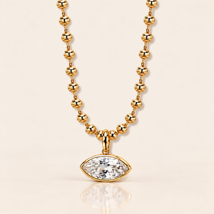 BEZEL GLOW NECKLACE – Marquise